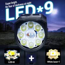 DXEE 9LED Type C Cycling Flashlight, Rechargeable Bicycle Flashlight, Ultralight Handlebar Lights, Waterproof Outdoor Bike Flashlight - BK02 - View 4