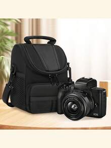 NEWHEY 男士小型相机单肩包，旅行摄影单肩包，轻便摄影配件收纳包，适合户外摄影，可拆卸肩带，可手提/单肩两用，带充电器收纳包，男女通用，旅行必备，邮轮必备，度假必备，假日必备，旅行用品 - 黑色 - 查看 4