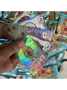 25 unidades de cards aleatórios da série Capivara, cards brilhantes e fofos de golfinhos, tema anime, 5 unidades por pacote, incluindo edição de colecionador, ideal para colecionadores de cards, lembrancinhas de festa, embalagem aleatória, perfeito para exibir em coleções, ótimo presente para fãs de capivaras (vários estilos) - Multicolorido - Ver 4