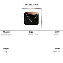 1件不锈钢极简字母吊坠项链，粗链，可个性化定制26个英文字母，适合日常、通勤、旅行、情侣礼物，男女皆宜的休闲街头服饰 - 字母款 - 查看 10