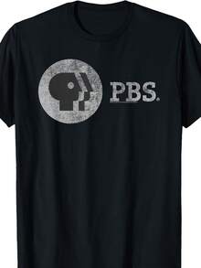 PBS Di Vintage Logo Public Broaasting Uni T-Shirt.JPG - màu đen - Xem 1