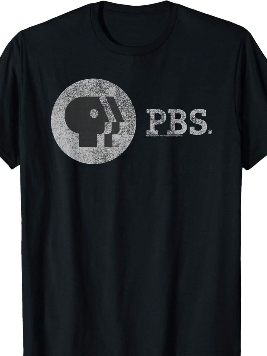 PBS Di Vintage Logo Public Broaasting Uni T-Shirt.JPG - màu đen - Xem 1