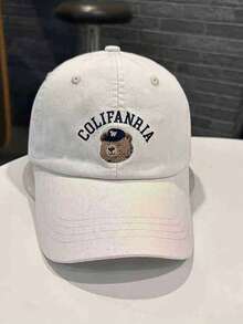 1顶可爱字母熊刺绣100%纯棉棒球帽，适合春夏外出佩戴 - 彩色 - 查看 13