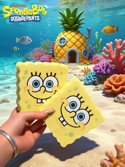 SpongeBob SquarePants 1 cái miếng bọt biển cọ rửa treo tường tự lắp ráp hình hoạt hình dễ thương mới, bàn chải cọ rửa chén bát đáng yêu, thích hợp cho nồi, chảo, nhà bếp gia đình, ký túc xá, món quà tuyệt vời cho phụ nữ và các bà mẹ.