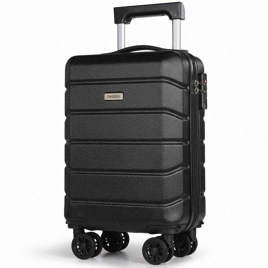 Carry-On Luggage Lightweight ABS Hard Shell Cabin Suitcase With Removable Wheels 16 Inch Travel Trolley Case-Black - Black - View 1