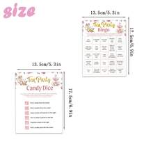 Set,Tea Party Bingo Game Set, 24 Player Cards For Birthday, Bridal Shower, Gender Reveal Shower, Wedding Favors,Ladies Game Night Party - Style 1 - View 10