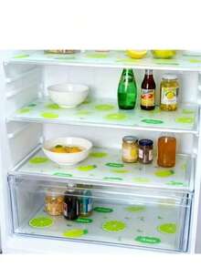Alfombrilla impermeable para refrigerador de 1/4/8 pulgadas, a prueba de humedad y antideslizante, lavable y reutilizable. Hecha de material EVA con un novedoso patrón de limón, adecuada para la decoración del refrigerador y la cocina. - A - Ver 6