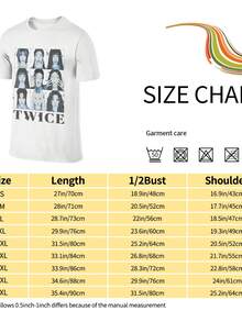 TWICE This Is For World Tour Graphic T Shirt, ONCE Kpop Fan Gift, Nayeon, Jeongyeon, Momo, Sana, Jihyo, Mina, Dahyun, Chaeyoung, Tzuyu - 白色 - 查看 5