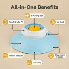 Pet Lick Bowl Slow Feeder With Rotating Lick Ball, Non-Slip Suction Calming Toy For Dogs Cats - 100ml - View 7