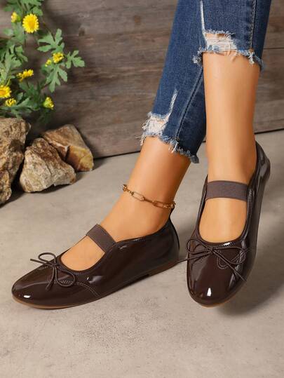 Women's Solid Color Fashion Casual Neutral Sports Avant-Garde Elegant Preppy College Wedding Office Home Party Wedding Holiday Indoor Lace-Up Slip-On Breathable Sneakers, Elastic Band Glossy Shock-Absorbing Non-Slip Soles, Suitable For Nurses And Students Leisure Running Shoes, Solid Color