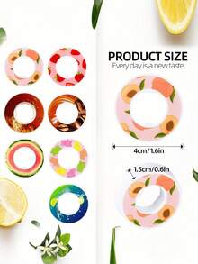 Bộ 3/5 viên nang hương vị trái cây tròn, vòng hương vị không đường, không calo sáng tạo, thích hợp cho chai nước nhựa, cốc thể thao và phụ kiện cốc thể thao. - Nhiều màu - Xem 3