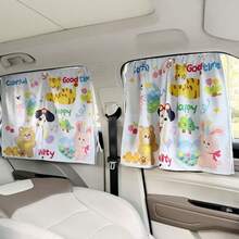 Tấm che nắng cửa sổ xe hơi họa tiết thú cưng dễ thương, kiểu giác hút, hai lớp in kỹ thuật số, có chức năng che nắng và bảo vệ sự riêng tư, thích hợp cho gia đình đi du lịch. - Rèm che nắng - Xem 6