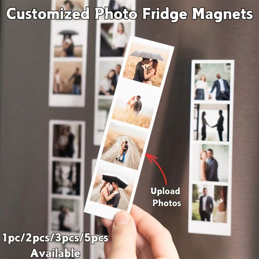 Personalisierte Foto-Streifen-Kühlschrankmagnethalter, Halloween, Weihnachten kreative Heimdekoration, Küchendekoration, Partydekoration, Familienalbum, Hochzeitserinnerung, Reiseerinnerungen, Lebenserinnnerungen, das beste Geschenk für Freunde, Geburtstagsgeschenk, Paargeschenk, personalisierter Fotorahmen, personalisierte Foto-Streifen-Magnete für Kühlschrankfotos, Geschenk für beste Freunde, Paar, Hochzeit, Verlobung für sie, Fotocollage. - F-Fotostreifen-Kühlschrankmagnet - Übersicht 1
