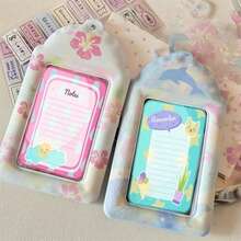 Aesthetic Summer Rainbow Dolphin Hibiscus Frosted Glitter 3-Inch Photo Card Holder Kpop - Color - View 4