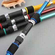Telescopic Short Rod Fishing Rod Combo Set, Super Hard Long Distance Casting Rod With Metal Reel, Full Set Throwing Rod Fishing Tackle - Blue - View 3