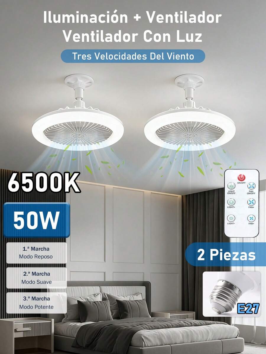 Ventilador de techo de anillo LED,Ventilador de Techo con Control Remoto de Luces,3 Velocidades,Con Función de Temporizador,para Cocina/Baño/Dormitorio
