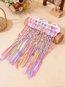 6/12/18/24pcs Random Style Acrylic Cute Sweet Hair Clips, Colorful Mixed Hair Accessories, Butterfly, Flower, Star Sweet Cool Braided Hair Claw, Girls Street Performance Headwear, Daily Wear, Holiday Wear Or As A Beautiful Gift - Multicolor - View 5