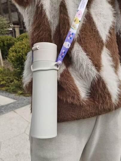 5개/세트 다기능 실리콘 및 폴리에스터 병 스트랩, 휴대용 보온병 어깨 스트랩, 다양한 색상, 조절 가능한 끈, 핸즈프리 디자인, 인체공학적 실리콘 루프, 보온 컵 및 밀크티 컵에 적합, 하이킹, 헬스장 등 다용도.