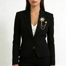 1枚经典奢华镶钻太阳形胸针，适合作为节日礼物，也可佩戴于派对、夜店和休闲场合。 - 彩色 - 查看 7