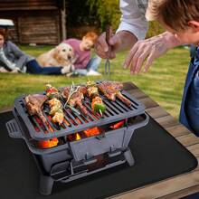 1 tấm lót silicon màu đen chịu nhiệt, kích thước 15x18 inch, chống trượt, thích hợp cho nồi chiên không dầu/lò nướng/máy pha cà phê/chảo rán, chịu lửa, chống dầu, chống bám bẩn, dùng cho bếp nướng. - Xem 6