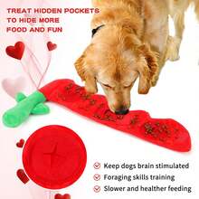 玫瑰花狗狗益智玩具，情人节毛绒狗狗玩具，带沙沙作响的垫子，填充玫瑰花狗狗玩具，适合小型、中型和大型犬 - 彩色 - 查看 2