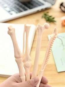 5pcs/Set Creative Mixed Ballpoint Pens, Novelty Realistic Skeleton Shaped Gift Pens, Blue Ink - Skull Pen - View 8