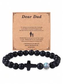 新款哑光串珠手链,配虎眼石和小十字架吊坠,黑曜石手链 - 手鍊 - 查看 10