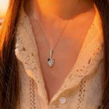 1件S925纯银奢华迷你铲子造型吊坠项链，镶嵌闪亮锆石，优雅日常佩戴饰品，馈赠亲友的优质礼物 - 銀色 - 查看 2