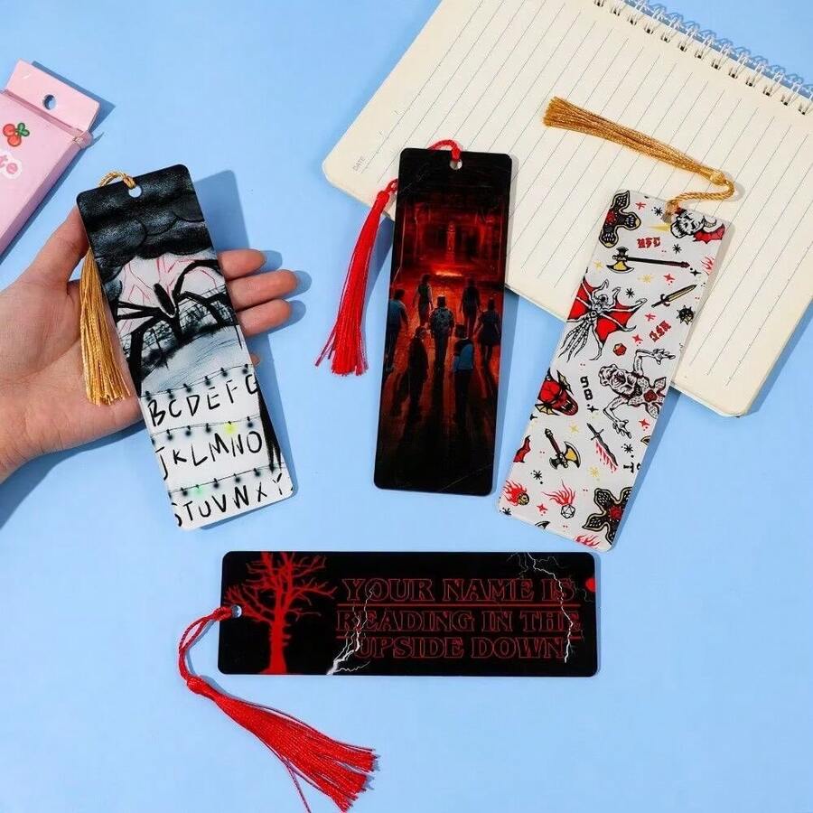 1 Pc Themed Bookmark Set With Tassel, World Design, Fan Collection & Reading Essentials (Random Styles) - Multicolor - View 1