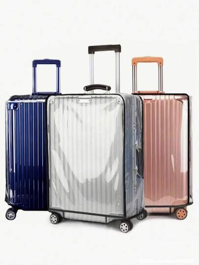 1个透明行李箱套，防水防尘旅行箱套，加厚PVC防刮行李箱套，透明行李箱套，行李保护袋，防水、防皱、防尘、耐用，多种尺寸可选，边缘牢固，附带手动或专用清洁说明，白色，塑料材质，适用于20/24/28英寸行李箱，是旅行爱好者保护和存放行李的理想之选。