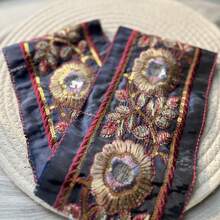 1pc 100cm Deep Blue Embroidered Woven Tassel, For Clothing Accessories DIY Handmade Decoration Trim - Dark Blue - View 3