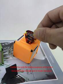 3D打印迷你吉他放大器造型拨片收纳盒，独特的吉他配件，小巧的拨片收纳盒，5槽设计，适用于吉他配件，返校季必备，送给吉他手和音乐爱好者的理想礼物，创意桌面装饰 - 彩色 - 查看 4