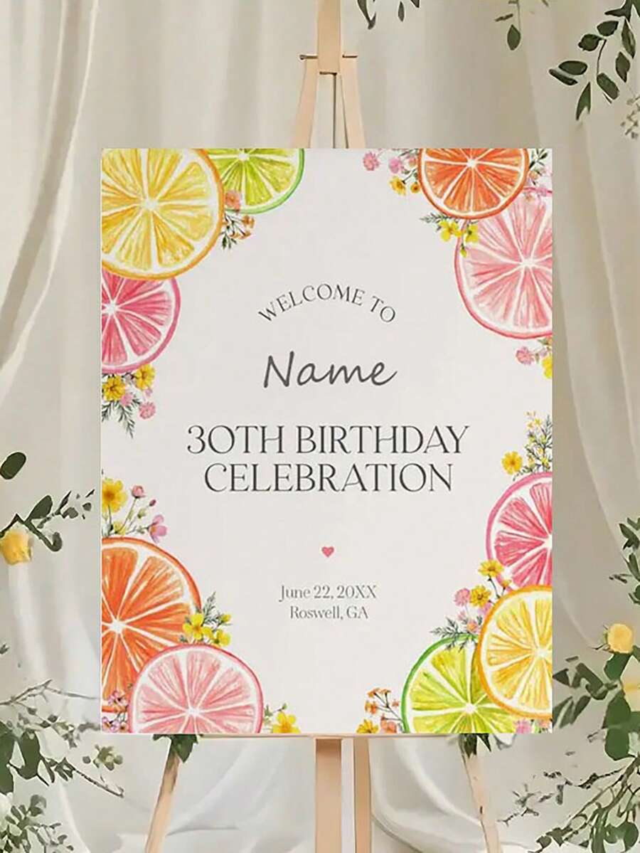 Customized Birthday Welcome Sign With Name And Date Event Party Decor Customized Text Photo Display For Wedding Baby Shower Personalized Signage Indoor Use Minimalist Style - Multicolor 05 - View 1