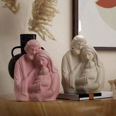 1pc Jesus Family Aroma Stone Silicone Mold, Handmade DIY Fragrance Stone Decor Mold, Multiple Patterns, Non-Stick & Easy Demold