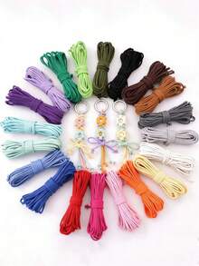 10m Hilo de algodón colorido DIY | Material de tejido para llaveros de espiral y adornos de mochila | Suministros para hacer joyas a mano | Regalo completo para el Día de San Valentín - hilo de algodón - Ver 4