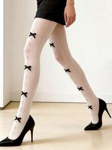 Vớ lưới bất đối xứng, quần tất trắng, quần tất khoét lỗ gợi cảm - Nhiều màu - Xem 2