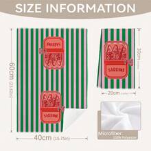 MEMNUN 2条夏季条纹龙虾印花厨房毛巾，15.75*23.62英寸（40*60厘米），超柔软吸水抹布，现代厨房配件，可机洗，适用于餐厅、厨房、节日装饰和礼品，四季皆宜。 - 彩色 - 查看 4