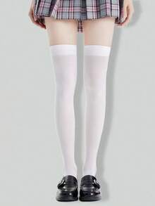 Vớ dài đến đùi màu đen co giãn cao, kiểu anime, dành cho nữ. - Nhiều màu - Xem 9