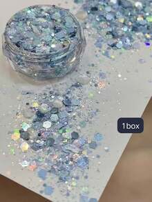 1 Box Opal Powder Nail Glitter, Ultra-Thin Dreamy Brocade Powder, Laser Holographic Chameleon Nail Glitter Mix, Nail Charms, Charms, Nail Accessories - Multicolor - View 3