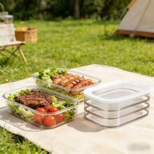 Compartiment de congélateur transparent 1/2/3/4 couches, empilable, rangement en couches sans mélange de saveurs, convient pour le stockage de la viande et du bacon. Convient pour la réfrigération de l'eau, les fruits et la viande, la préparation en cuisine, les pique-niques en plein air, etc. - Multicolore - Voir 8