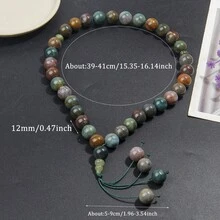 33pcs 12mm Agate Rosary Beads, Suitable For Muslim Prayer And Meditation, Durable Prayer Beads, Comes With Elegant Gift Box - Green - View 2