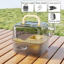 Luxury Transparent Hamster Cage, Double-Deck Large Space Gerbil Habitat, Portable Carrying Cage - Multicolor - View 12