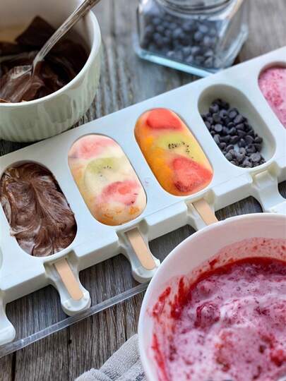 1 pieza Molde de silicona de 4 cavidades para helados, molde para paletas, reutilizable, molde para helados, fácil de desenganchar, apto para paletas caseras, molde de paletas DIY