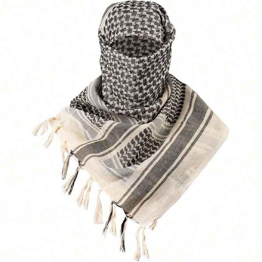 - Military Shemagh Tactical Desert Keffiyeh Scarf For Head And Neck, Arabic Scarf With Tassel 43 X 43 Inches, 43370233 - 薑色 - 查看 1