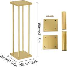 Vincidern 2Pcs Gold Flower Stand Centerpieces For Wedding Party Decor,31.5inch Metal Column Geometric Flower Stand Tall Floor Vase For Table Decorations Home Event Mother's Day Party Supplies - Vàng - Xem 5