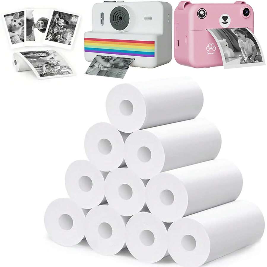 20 rollos de papel térmico para cámara infantil, papel de repuesto para cámara infantil, rollo de papel para cámara infantil, papel para cámara infantil, papel sin tinta - fácil de reemplazar - 20Pcs - Ver 1