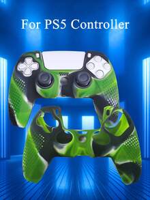 1 Set 5 Controller Cover + 10pcs Joystick Cap, Camouflage Pattern Design, Anti-Slip, Anti-Sweat, Anti-Scratch, Anti-Dust, Enhance Gaming Experience - View 2