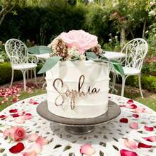 1pc Customized Laser Cut Acrylic Nameplate, Wedding Birthday Party Age Name Cake Topper, Table Number Card, Guest List Label, Suitable For S-Size With Number Decoration, Quinceanera Supplies, Mirror, Aesthetic - F-wedding Cake Name Label - View 8