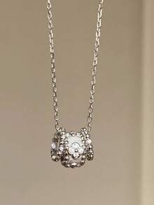 1pc Stainless Steel Trending Kaleidoscope Pendant Necklace, Minimalist Elegant Luxury Choker Necklace For Women - Kaleidoscope Necklace - View 4