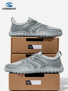 HOBIBEAR 男士时尚运动鞋，柔软透气宽鞋头，一脚蹬设计，适合健身、通勤、驾驶，春夏穿着。 - 淺灰色 - 查看 4